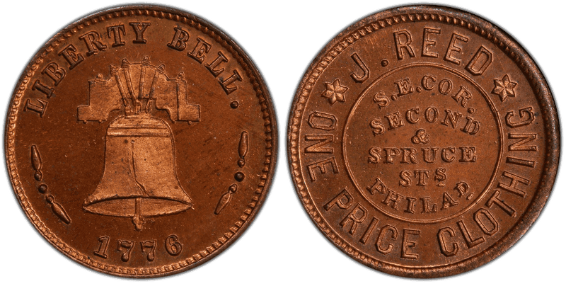 (1876) Copper Token Pa-Ph 712A, J. Reed