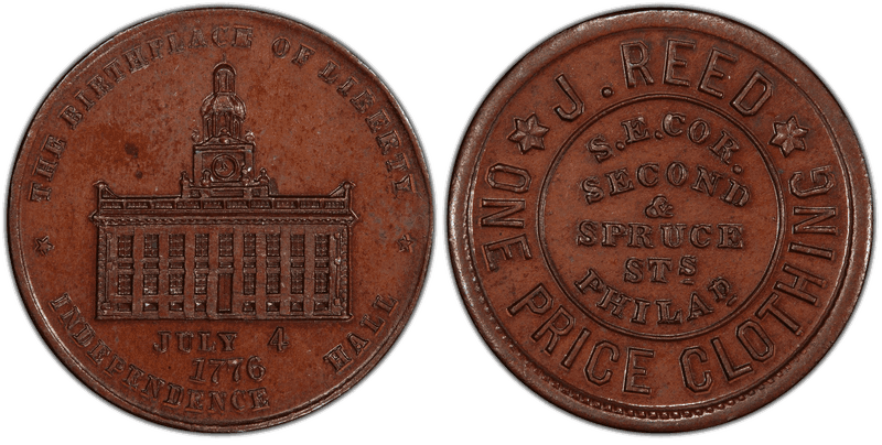(1876) Copper Token Pa-Ph 717A, J. Reed