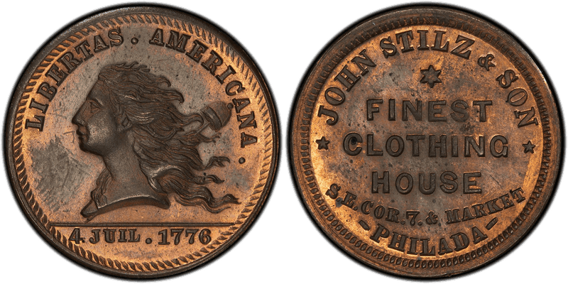 (1876) Copper Token Pa-Ph 760A, John Stilz & Son