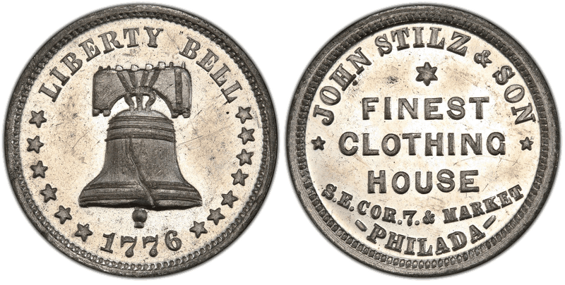 (1876) White Metal Token Pa-Ph 761, John Stilz & Son
