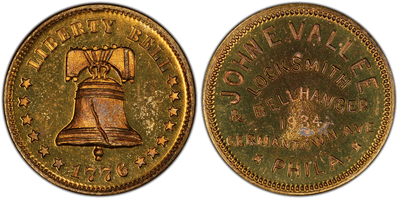 (1876) Brass Token Pa-Ph 786A, John E. Vallee