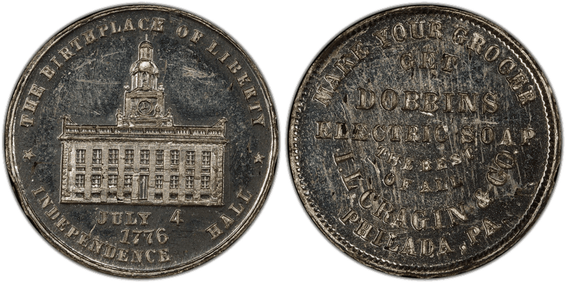 (1876) White Metal Token Pa-Ph 888, I.L. Cragin & Co.