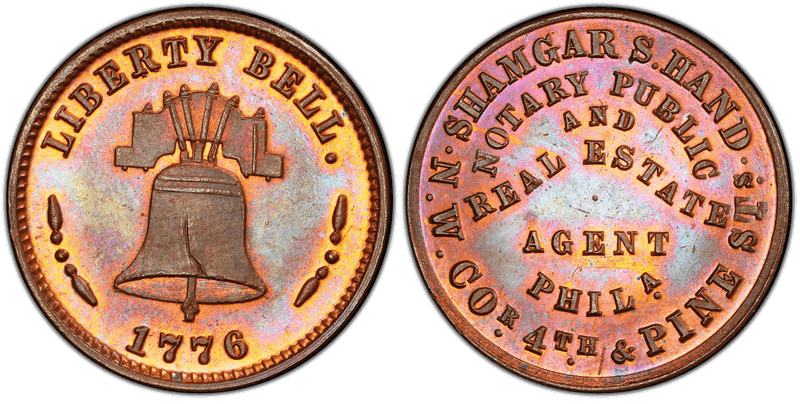 (1876) Copper Token Pa-Ph 922A, Shamgar S. Hand