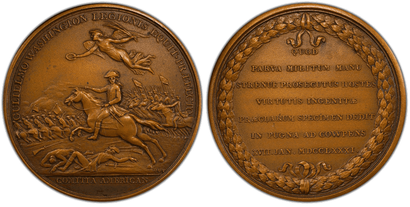 (1880-1898) Bronze Medal Betts-594, William Washington Restrike, Cornucopia