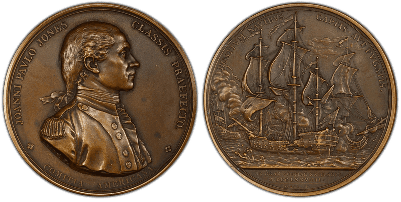 (1880-DT) Bronze Medal J-NA-1, Paris Mint Restrike Captain John Paul Jones