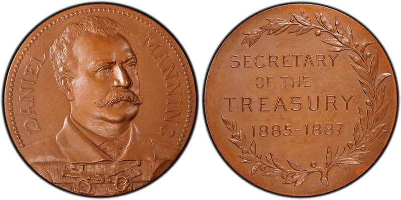 (1885-87) Bronzed Medal F&H-204, Daniel Manning