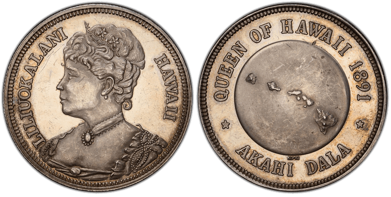 "1891" Medal X-12 Silver, Liliuokalani Queen of Hawaii