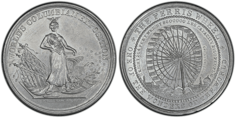 Ferris Wheel Dollar, HK-173, World's Columbian Exposition Dollar
