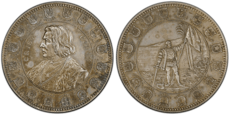 (1892-93) Medal World's Columbian Expo Silver CRIST. COLON - Shields