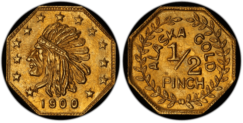 1900 Alaska Half Pinch Gold Token - X-Tn13