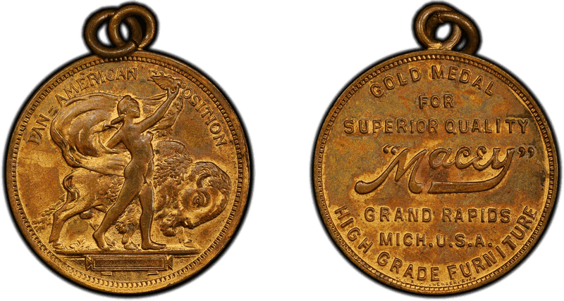 (1901) Medal Gold Medal for Superior Quality Pan-American Expo 29mm Brass