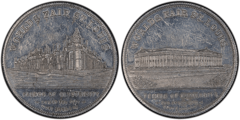 (1904) So-Called Dollar HK-319, LA Purchase Expo Electricity & Fraternity Aluminum
