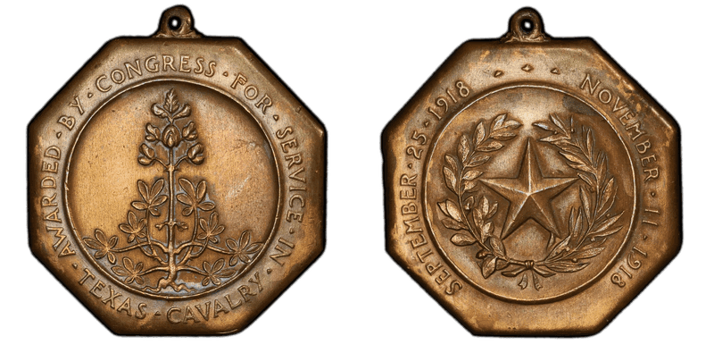 (1924) Medal Texas Cavalry Bronze