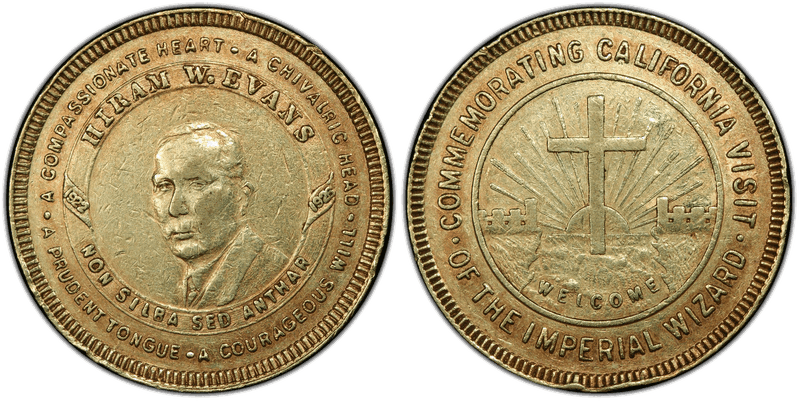 (1926) Token KK-220 Gold Hiram W. Evans