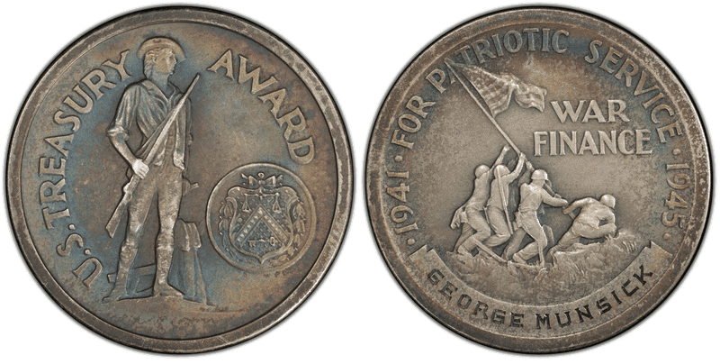 (1941-45) Medal U.S. Treasury Award 35mm Silver Patriotic Service