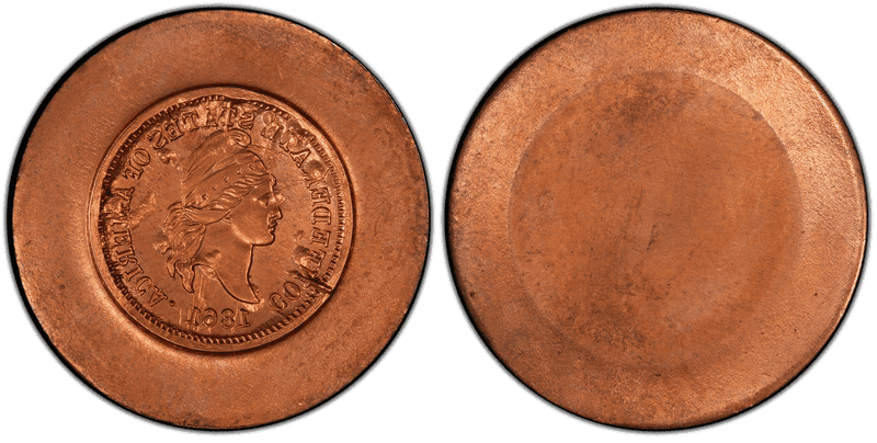 1961 Bashlow Copper CSA Restrike Obverse Trial Hub Cent