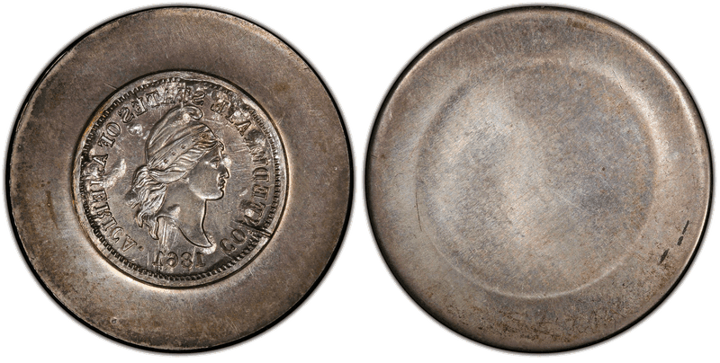 1961 Bashlow Silver CSA Restrike Obverse Trial Hub Cent