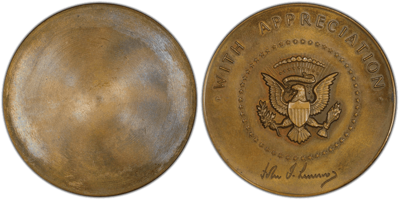 (1962) Medal K-62-1a Bronze Uniface John F. Kennedy Appreciation
