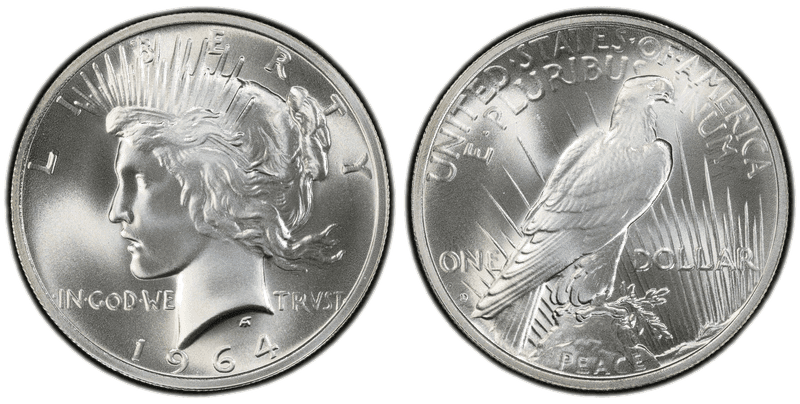 (D) "1964-D" "$1" X-383 Peace Dollar Daniel Carr Fantasy Dollar