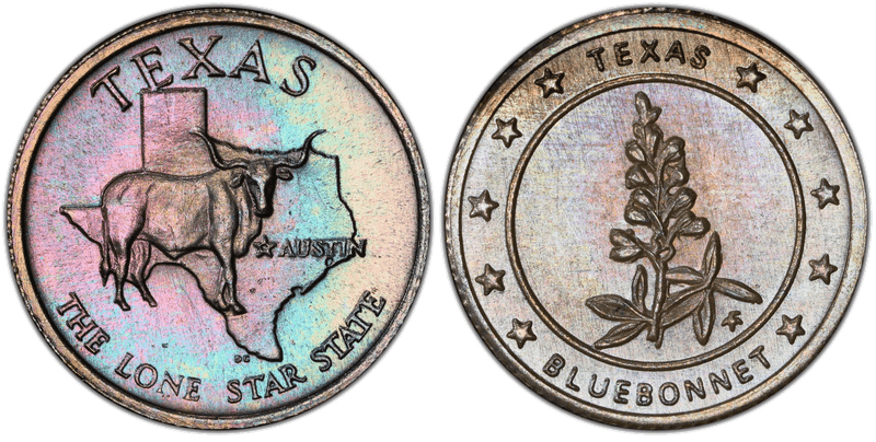 (1969)-FM Silver Medal Texas States of the Union