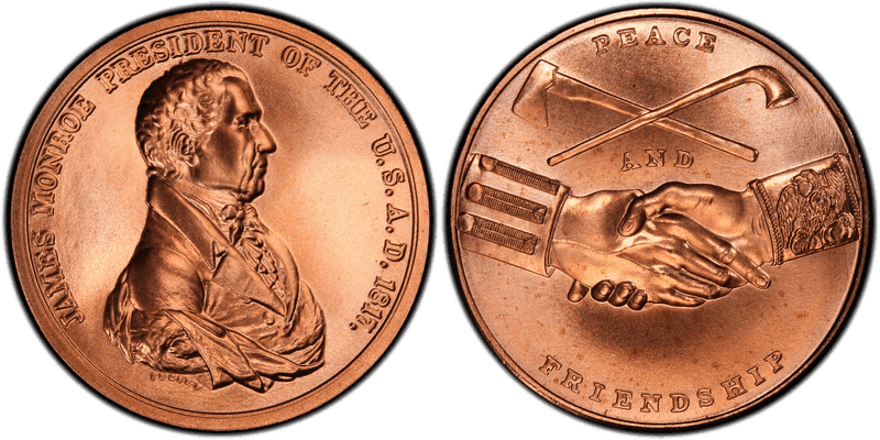 (1970s) Medal James Monroe 34mm Type-2 Peace and Friendship