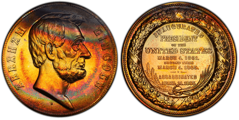 (1970s)-D Medal Abraham Lincoln 34mm Inaugurated 1861