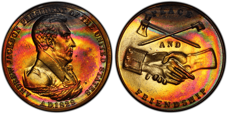 (1970s)-D Medal Andrew Jackson 34mm Peace and Friendship