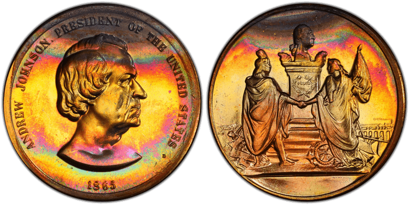(1970s)-D Medal Andrew Johnson 34mm Indian Peace