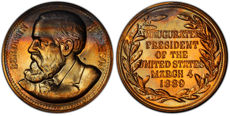 (1970s)-D Medal Benjamin Harrison 34mm Inaugurated 1889