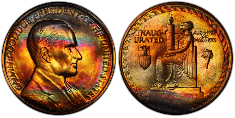 (1970s)-D Medal Calvin Coolidge 34mm Inaugurated 1923
