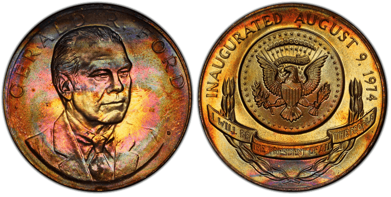 (1970s)-D Medal Gerald R. Ford 34mm Inaugurated 1974