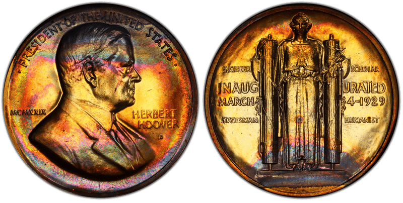 (1970s)-D Medal Herbert Hoover 34mm Inaugurated 1929