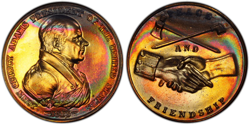(1970s)-D Medal John Quincy Adams 34mm Peace and Friendship