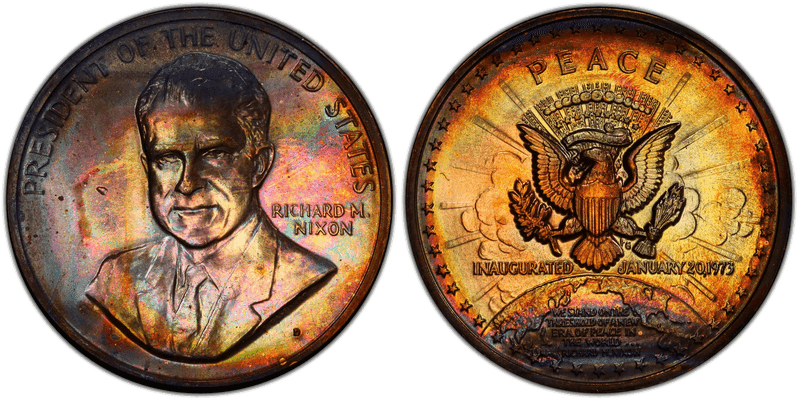 (1970s)-D Medal Richard M. Nixon 34mm Inaugurated 1973