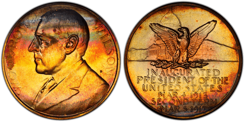 (1970s)-D Medal Woodrow Wilson 34mm Inaugurated 1913