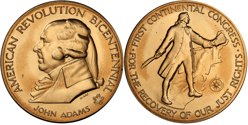 (1974) Bronze Medal D1974-2c, John Adams Bicentennial