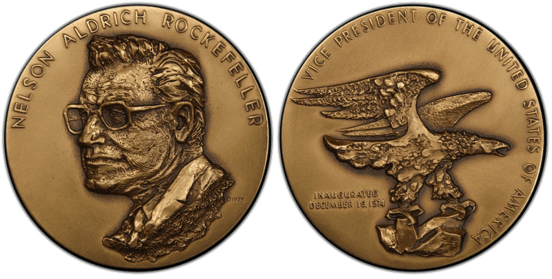 (1974) Medal Medallic Art Co. Bronze Rockefeller Inauguration