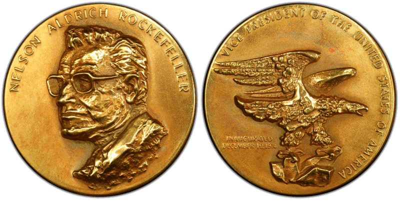 (1974) Medal Medallic Art Co. NY 18K Gold Rockefeller Inauguration