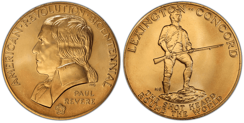 (1975) Bronze Medal D1975-1c, Paul Revere Bicentennial