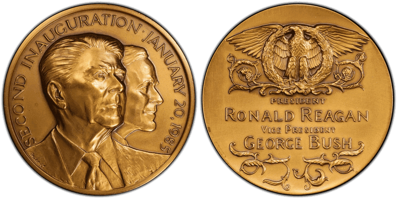 (1984) Bronze Medal Reagan-Bush 2nd Inauguration 70mm Medallic Art Co.