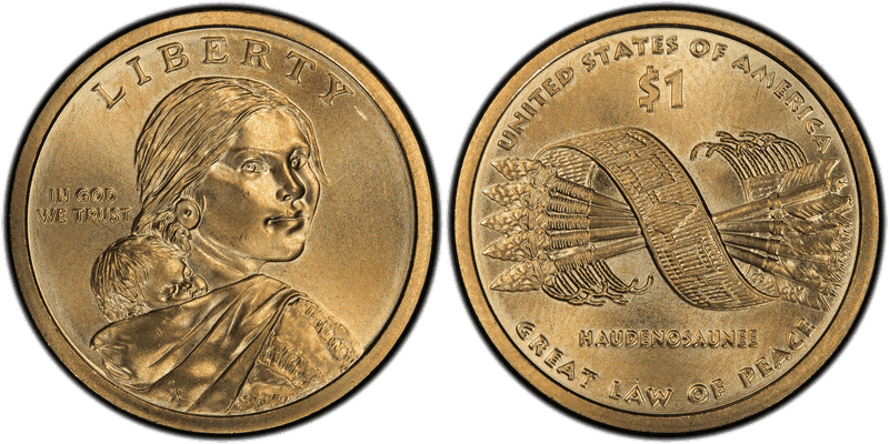 2010 Satin Finish Native American Dollar - Missing Edge Lettering