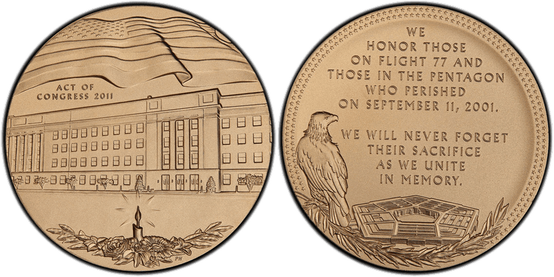 (2011) Fallen Heroes of 9/11 Medal - The Pentagon, Bronze 76mm