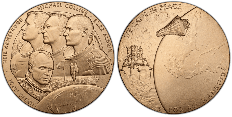 (2011) Medal US Mint Medal, Yellow Bronze New Frontier, 76mm