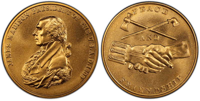 (2019) Bronze Medal James Madison "1809" Matte Finish