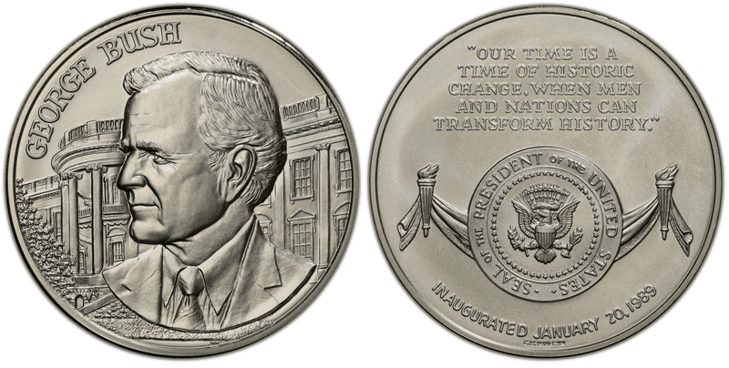 (2020) Medal George H. W. Bush Silver Coin & Chronicles Set