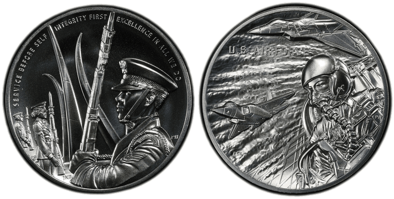 (2021-P) Medal U.S. Air Force Matte 2.5oz Silver