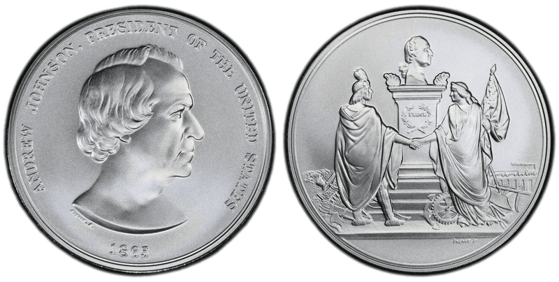 (2023-S) Medal Andrew Johnson "1865" Silver Matte Finish