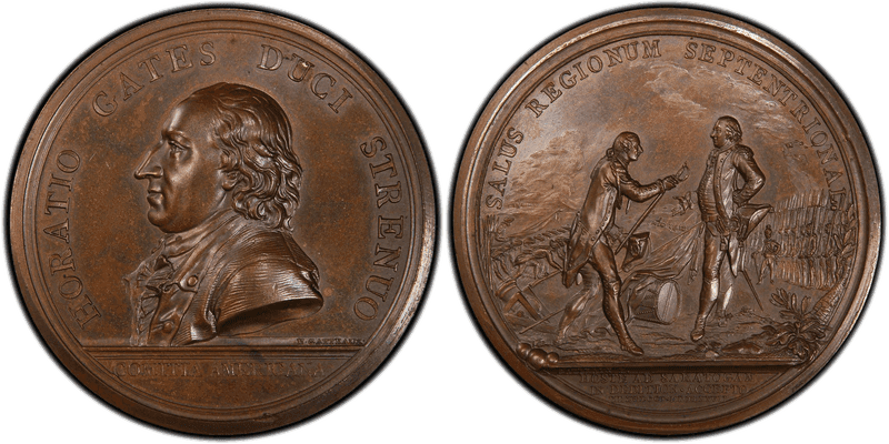 (1787) Bronze Medal Betts-557, Horatio Gates at Saratoga Original Dies