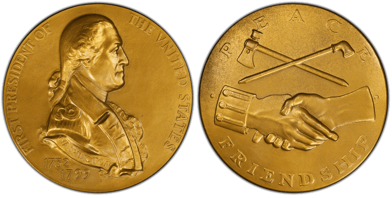 (Ca. 1922) Bronze Medal George Washington, Peace