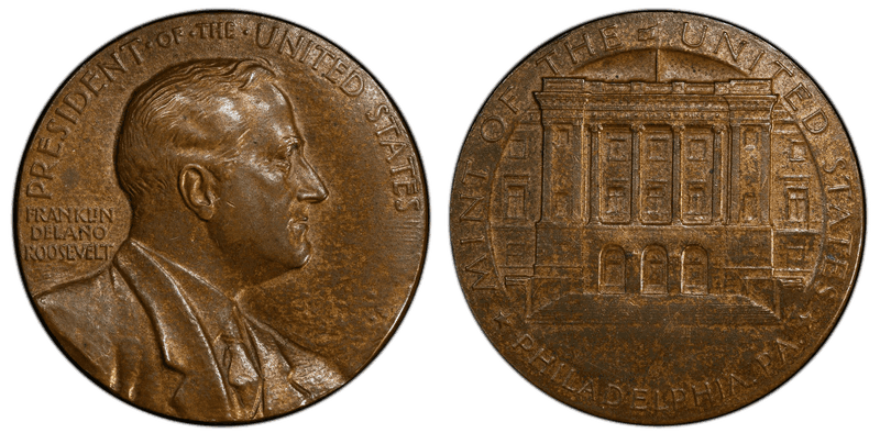 (No Date) Medal Franklin D. Roosevelt Bronze 33mm Mint of the United States